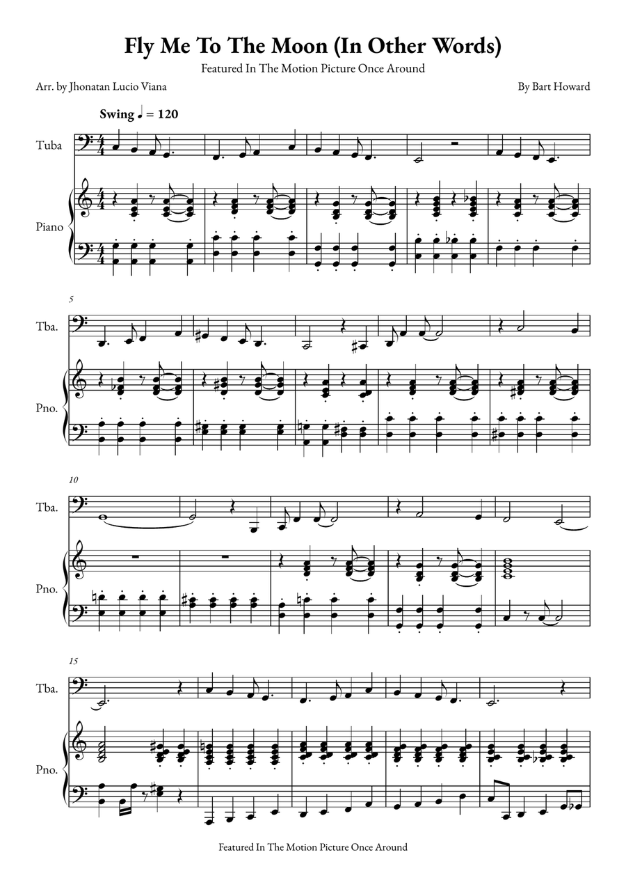 Fly Me To The Moon (In Other Words) Tuba scores gallery preview page 1