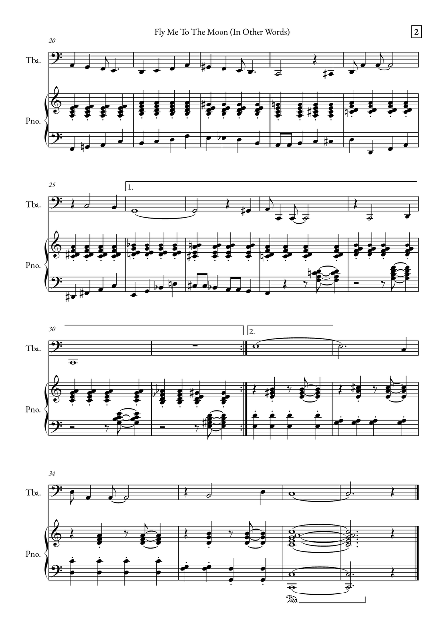 Fly Me To The Moon (In Other Words) Tuba scores gallery preview page 2