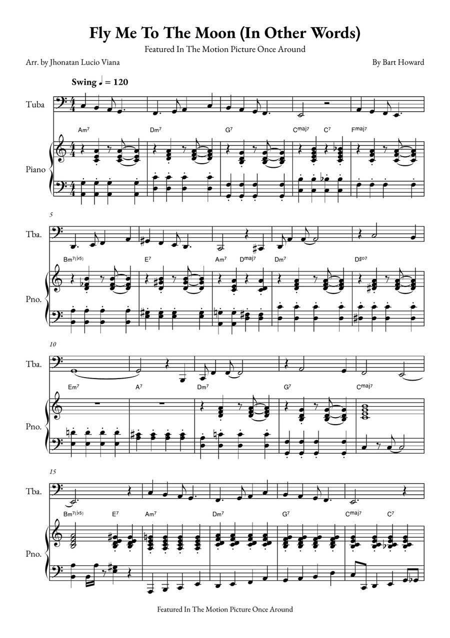 Fly Me To The Moon (In Other Words) Tuba scores gallery preview page 1