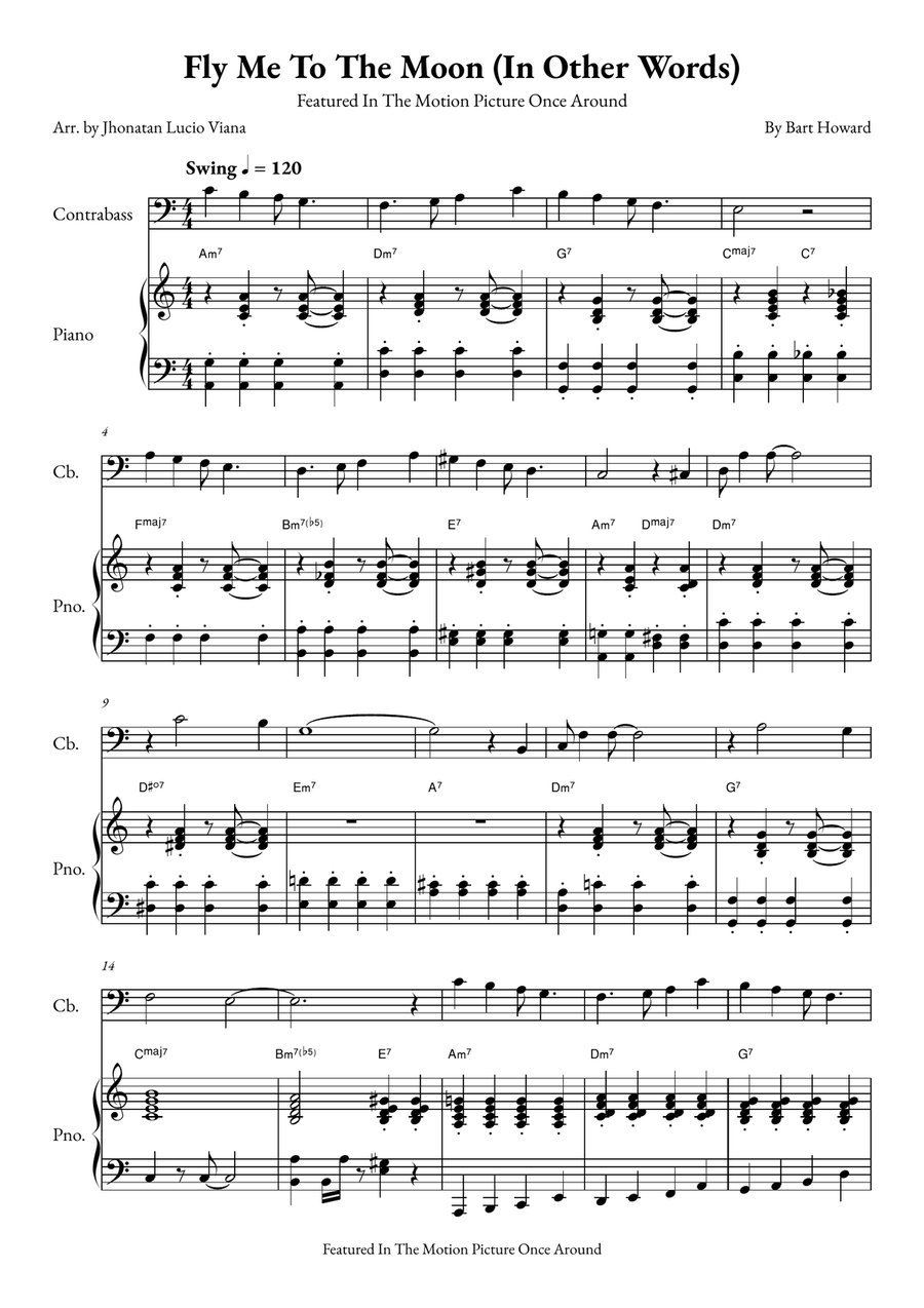 Fly Me To The Moon (In Other Words) Double Bass scores gallery preview page 1