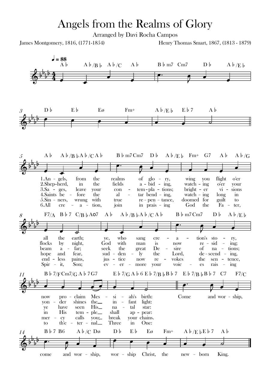 Angels from the Realms of Glory Piano scores gallery preview page 1
