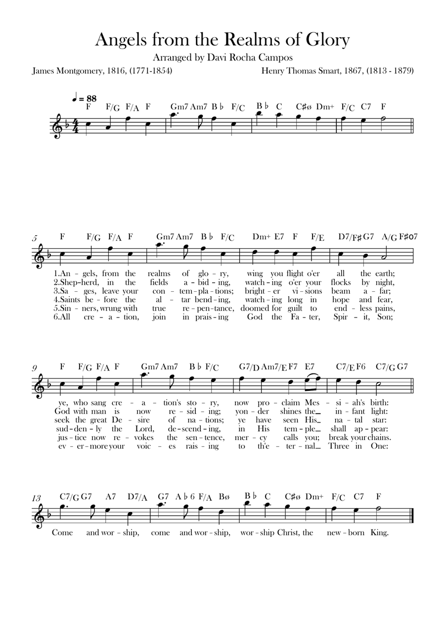 Angels from the Realms of Glory Piano scores gallery preview page 1