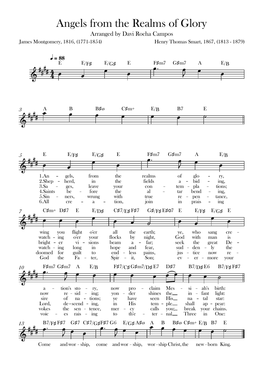 Angels from the Realms of Glory Piano scores gallery preview page 1