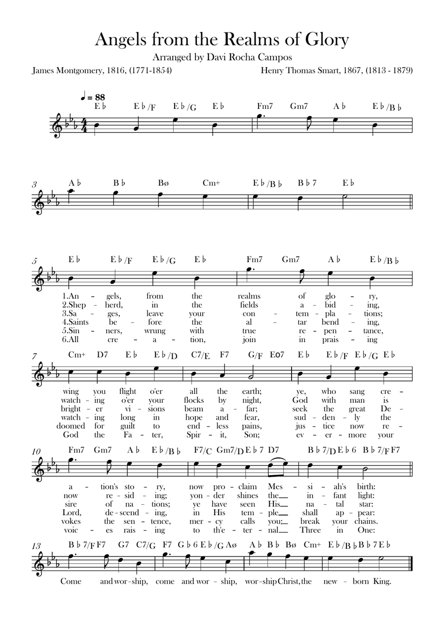 Angels from the Realms of Glory Piano scores gallery preview page 1