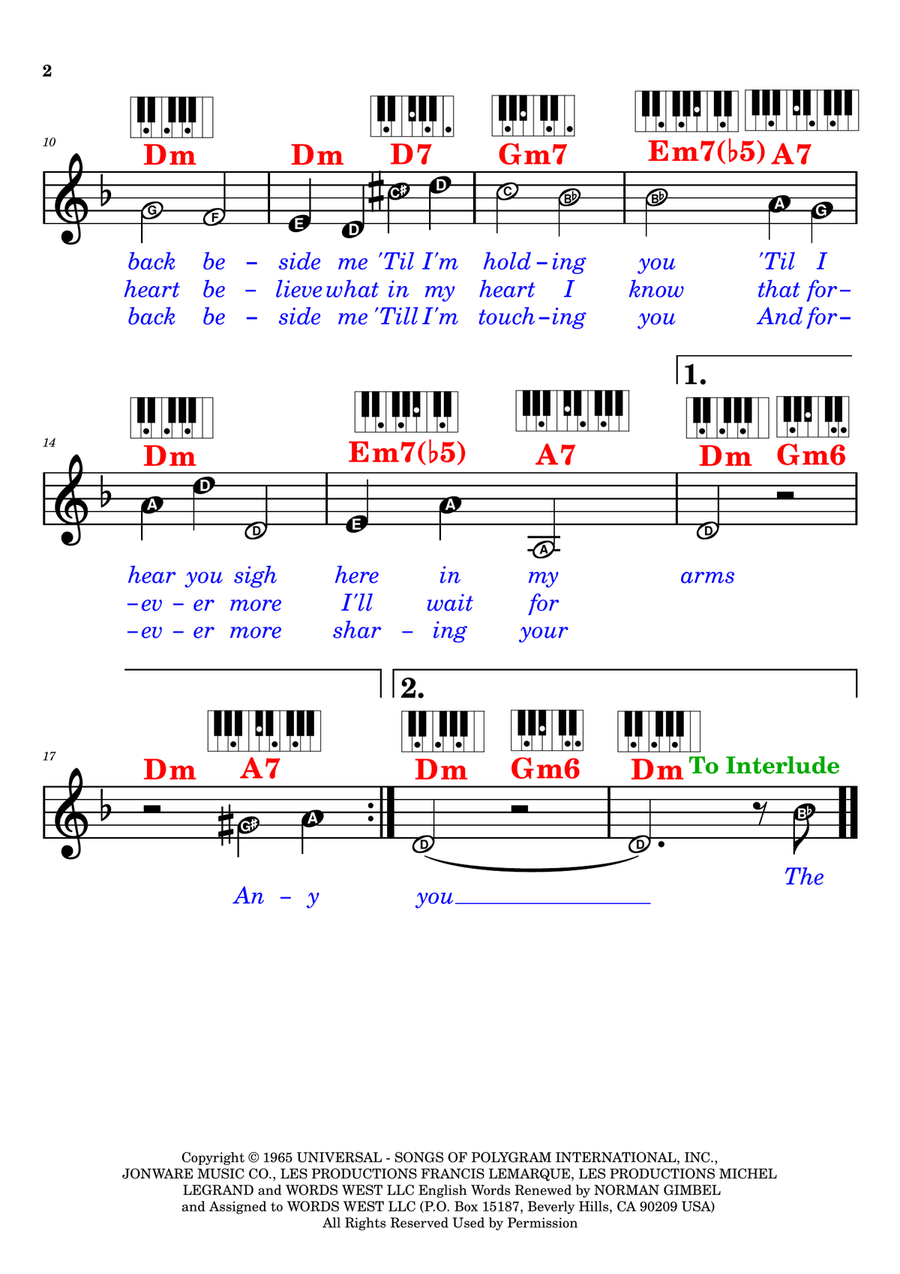 I Will Wait For You I Will Wait For You Piano scores gallery preview page 2