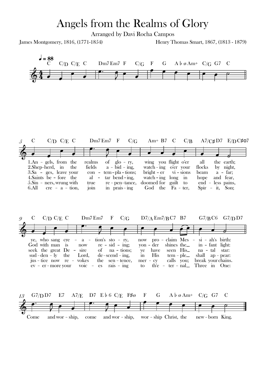 Angels from the Realms of Glory Piano scores gallery preview page 1