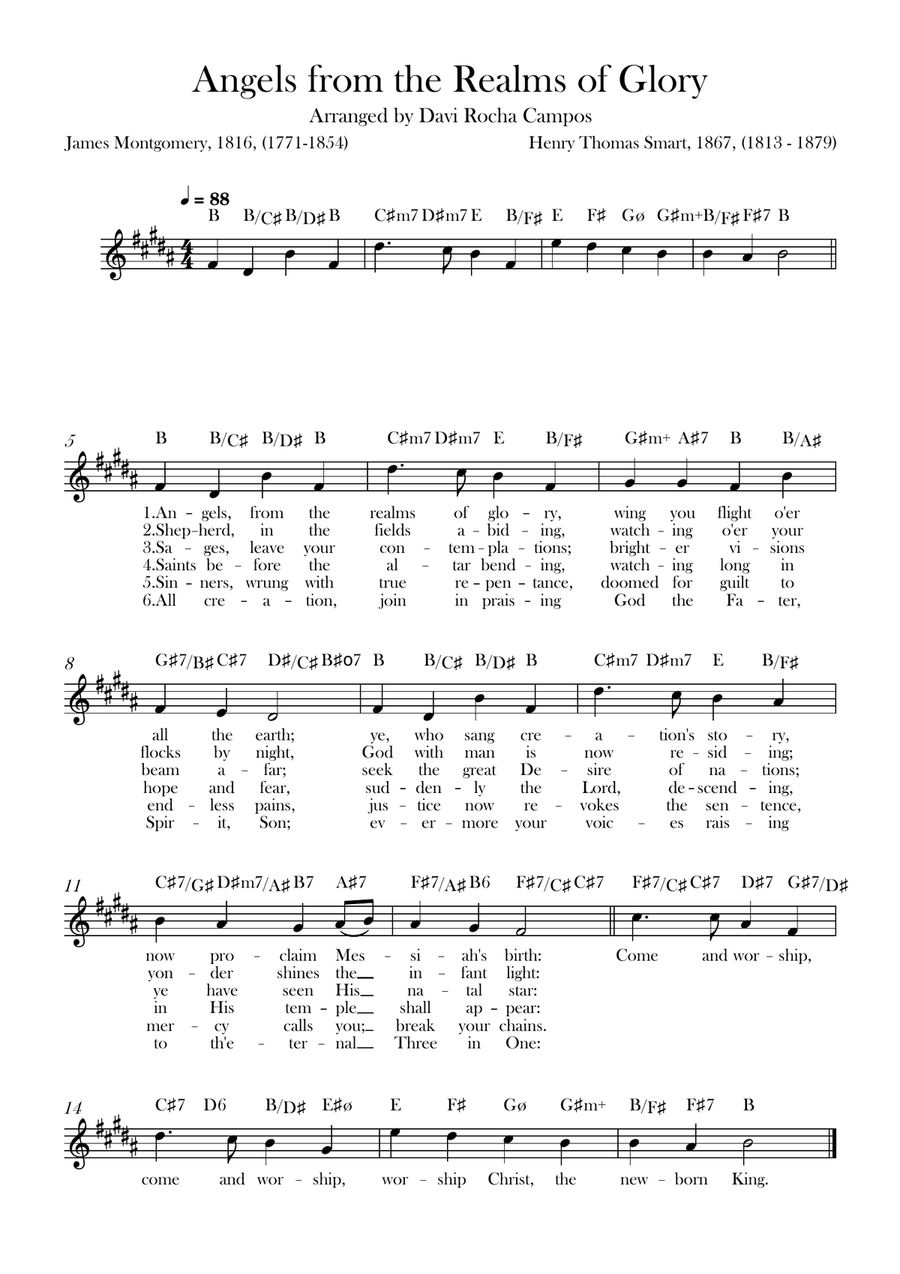 Angels from the Realms of Glory Piano scores gallery preview page 1