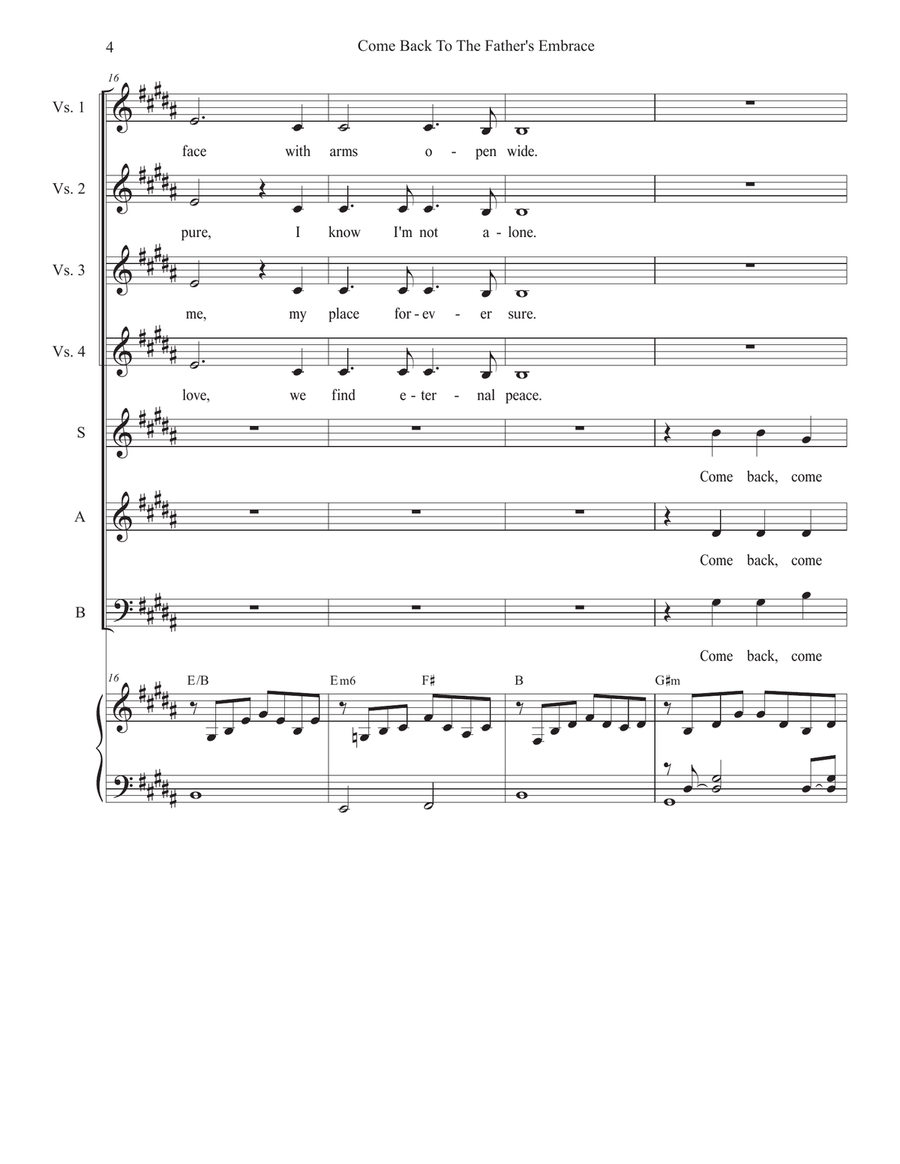 Come Back To The Father's Embrace (SAB) 3-Part scores gallery preview page 4
