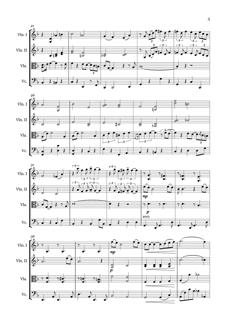 Bewitched Bewitched String Quartet scores gallery preview page 3