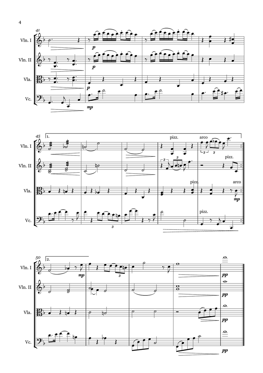 Bewitched Bewitched String Quartet scores gallery preview page 4