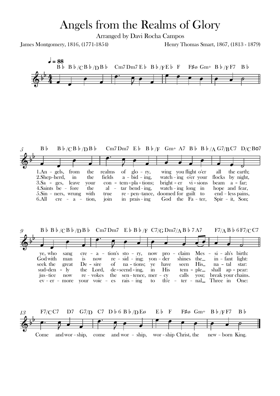 Angels from the Realms of Glory Piano scores gallery preview page 1