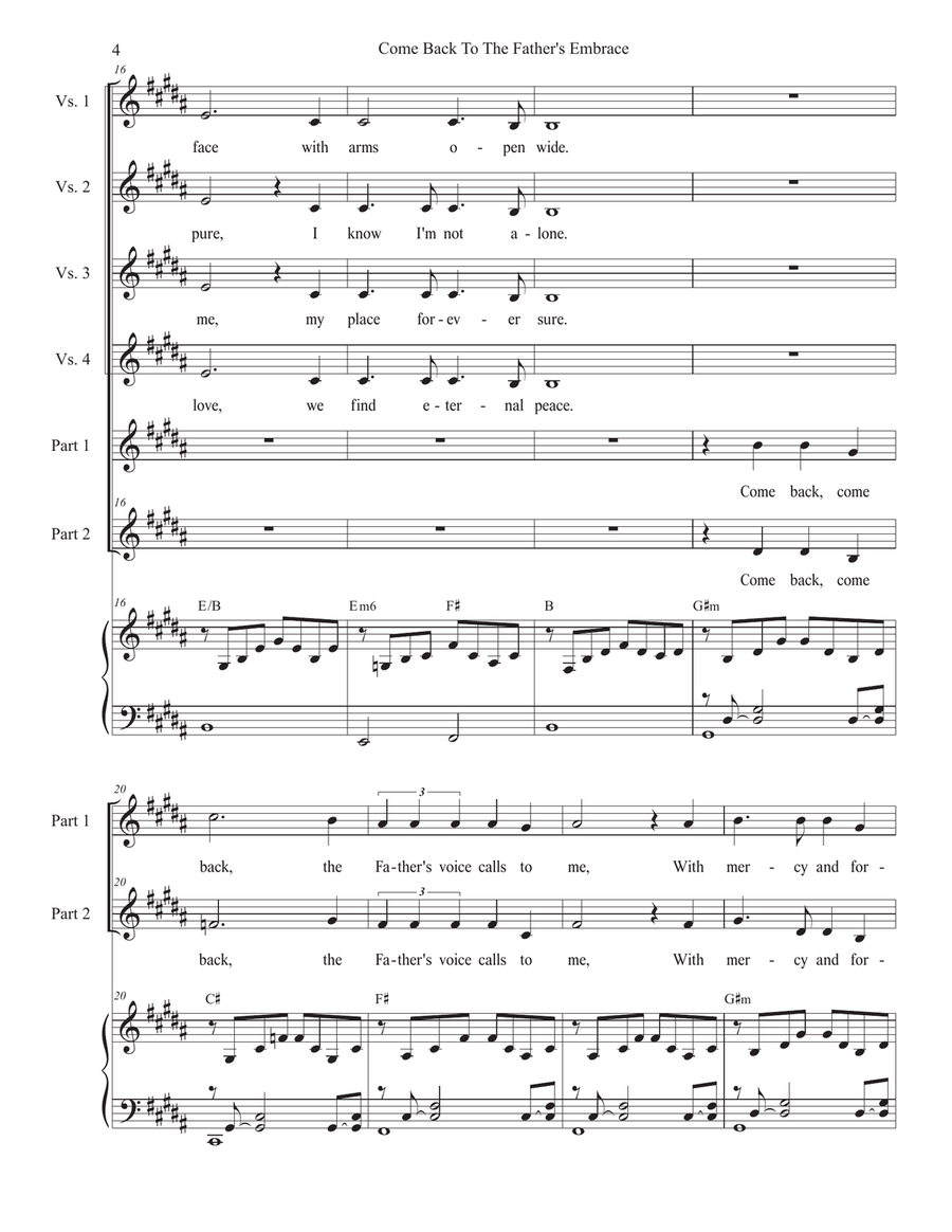 Come Back To The Father's Embrace (2-part choir) 2-Part scores gallery preview page 4