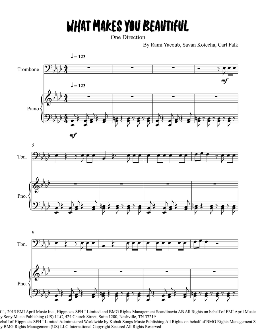 What Makes You Beautiful What Makes You Beautiful Piano scores gallery preview page 1