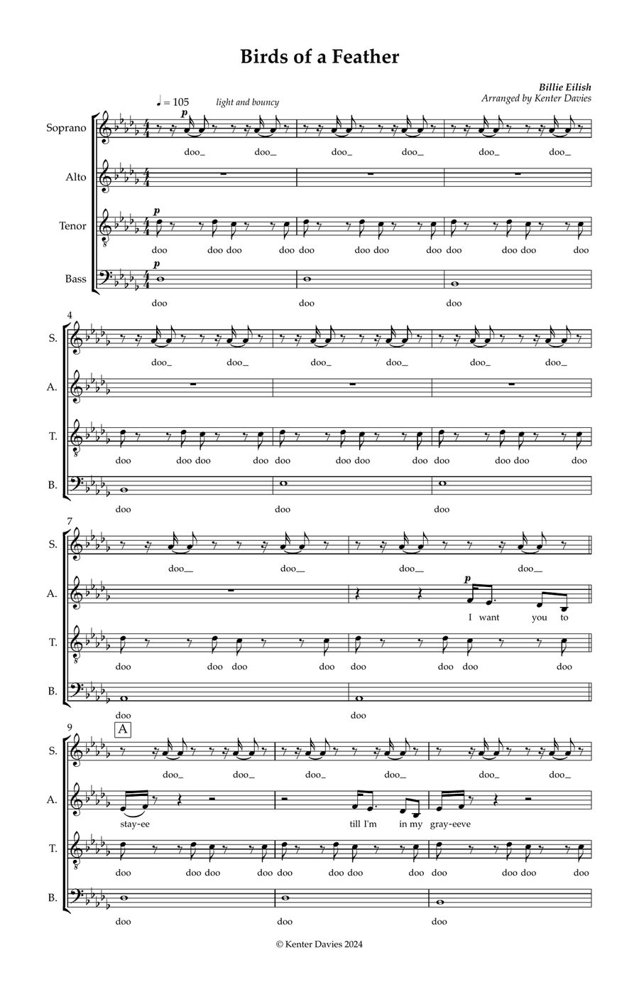 Birds Of A Feather Birds Of A Feather Divisi scores gallery preview page 1