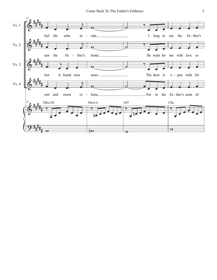 Come Back To The Father's Embrace (2-part choir - (TB) TB scores gallery preview page 3