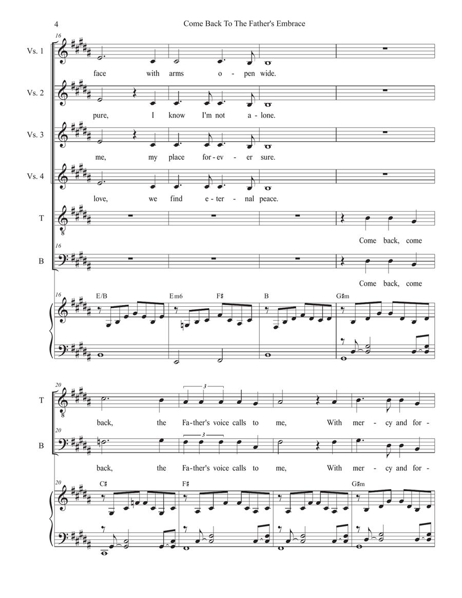 Come Back To The Father's Embrace (2-part choir - (TB) TB scores gallery preview page 4