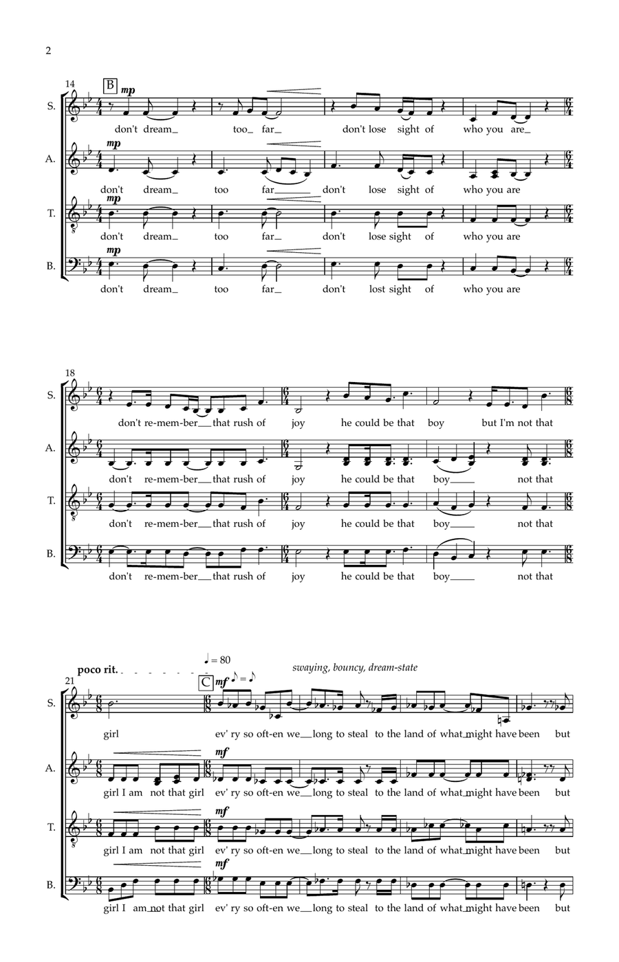 I'm Not That Girl I'm Not That Girl Divisi scores gallery preview page 2
