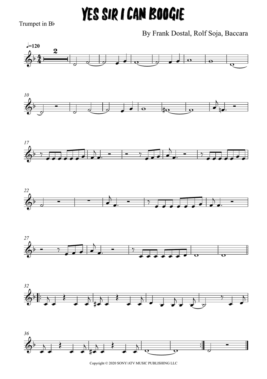 Yes Sir, I Can Boogie Yes Sir, I Can Boogie Trumpet Solo scores gallery preview page 3