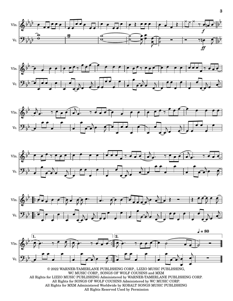 2 Be Loved (Am I Ready) String Duet scores gallery preview page 3