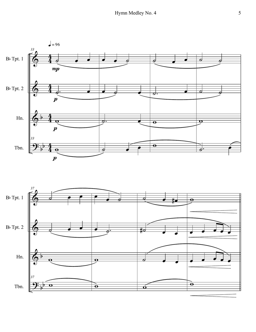 Hymn Medley No. 4 (Brass Quartet) Brass Quartet scores gallery preview page 5