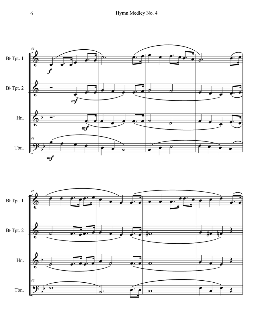 Hymn Medley No. 4 (Brass Quartet) Brass Quartet scores gallery preview page 6