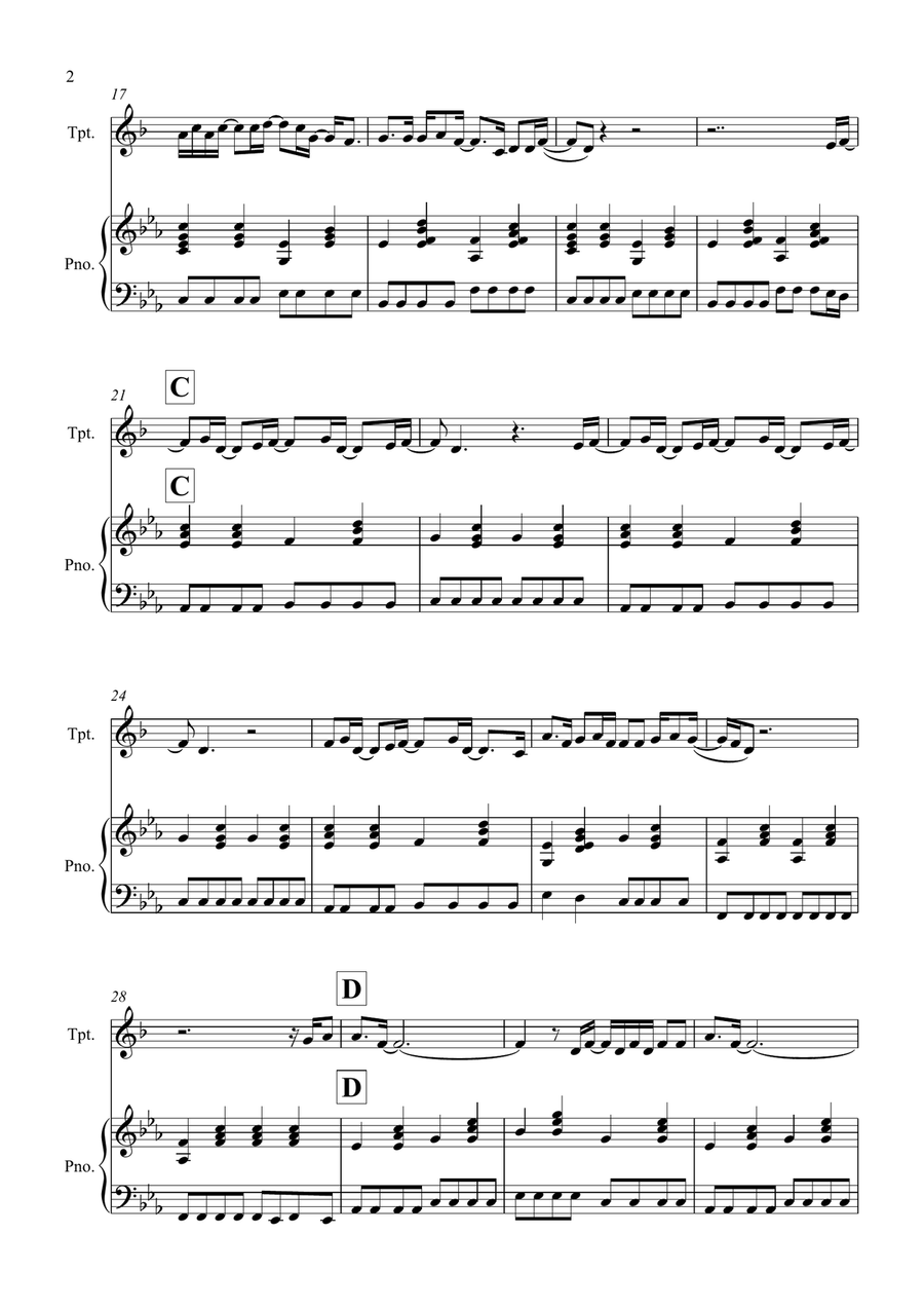 Wonderwall Wonderwall Trumpet Solo scores gallery preview page 2