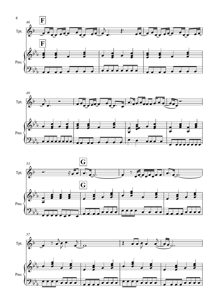 Wonderwall Wonderwall Trumpet Solo scores gallery preview page 4