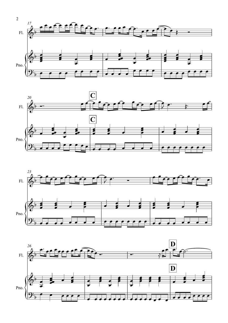 Wonderwall Wonderwall Flute Solo scores gallery preview page 2