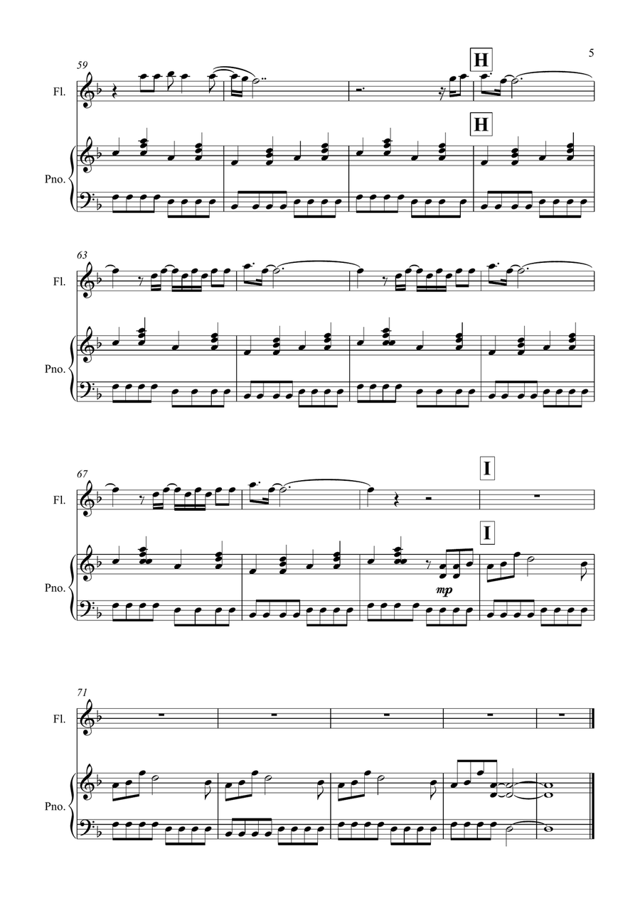 Wonderwall Wonderwall Flute Solo scores gallery preview page 5