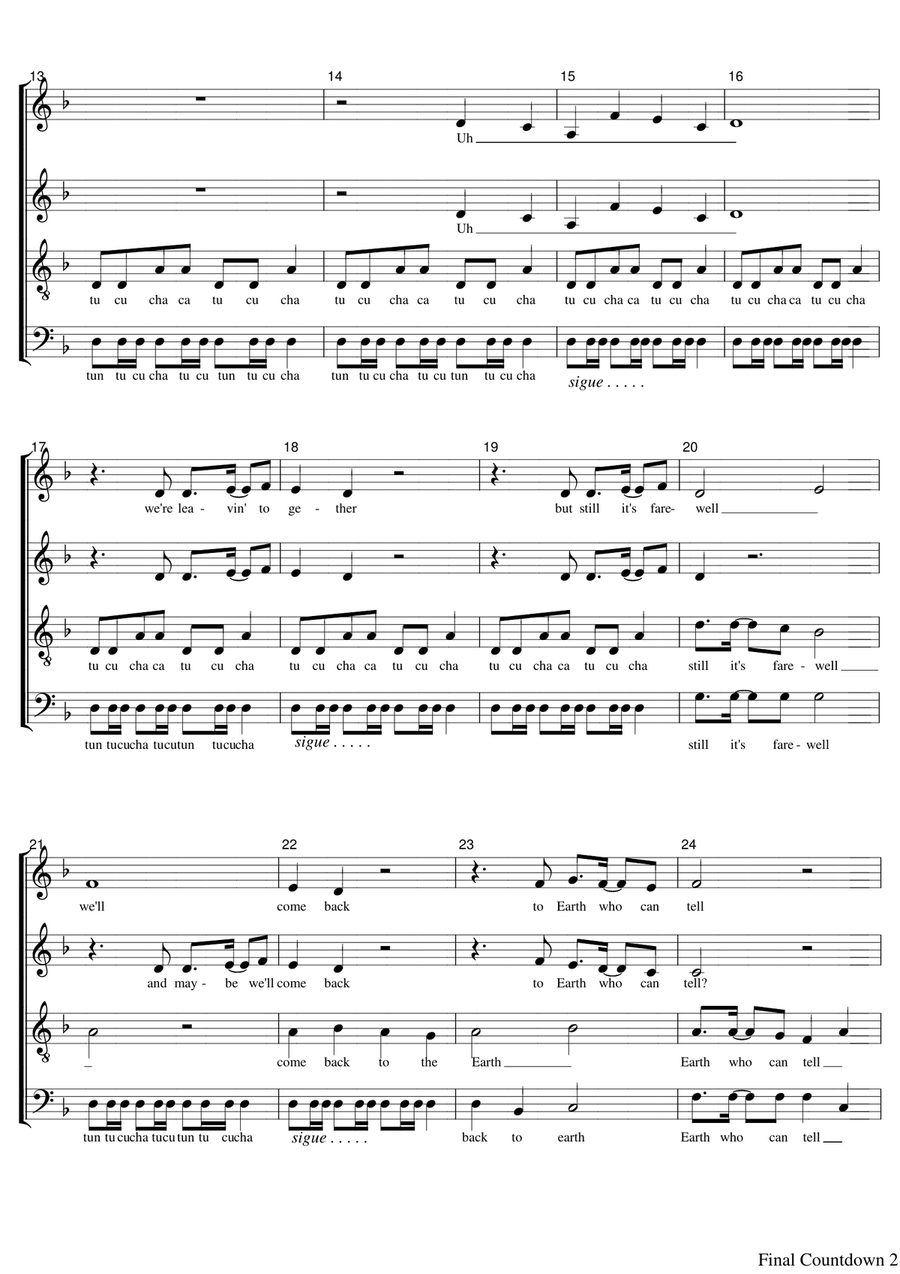 Final Countdown Final Countdown 4-Part scores gallery preview page 2