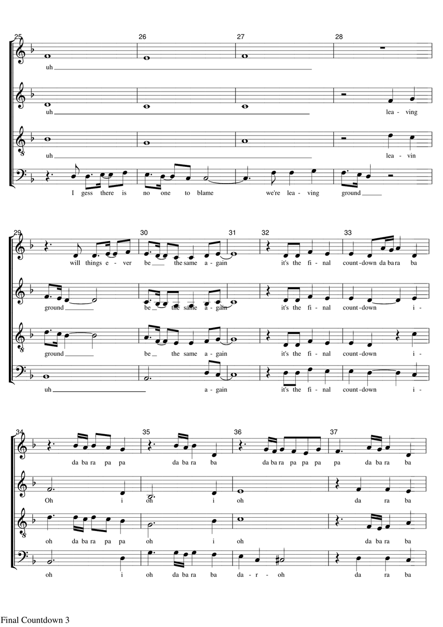 Final Countdown Final Countdown 4-Part scores gallery preview page 3