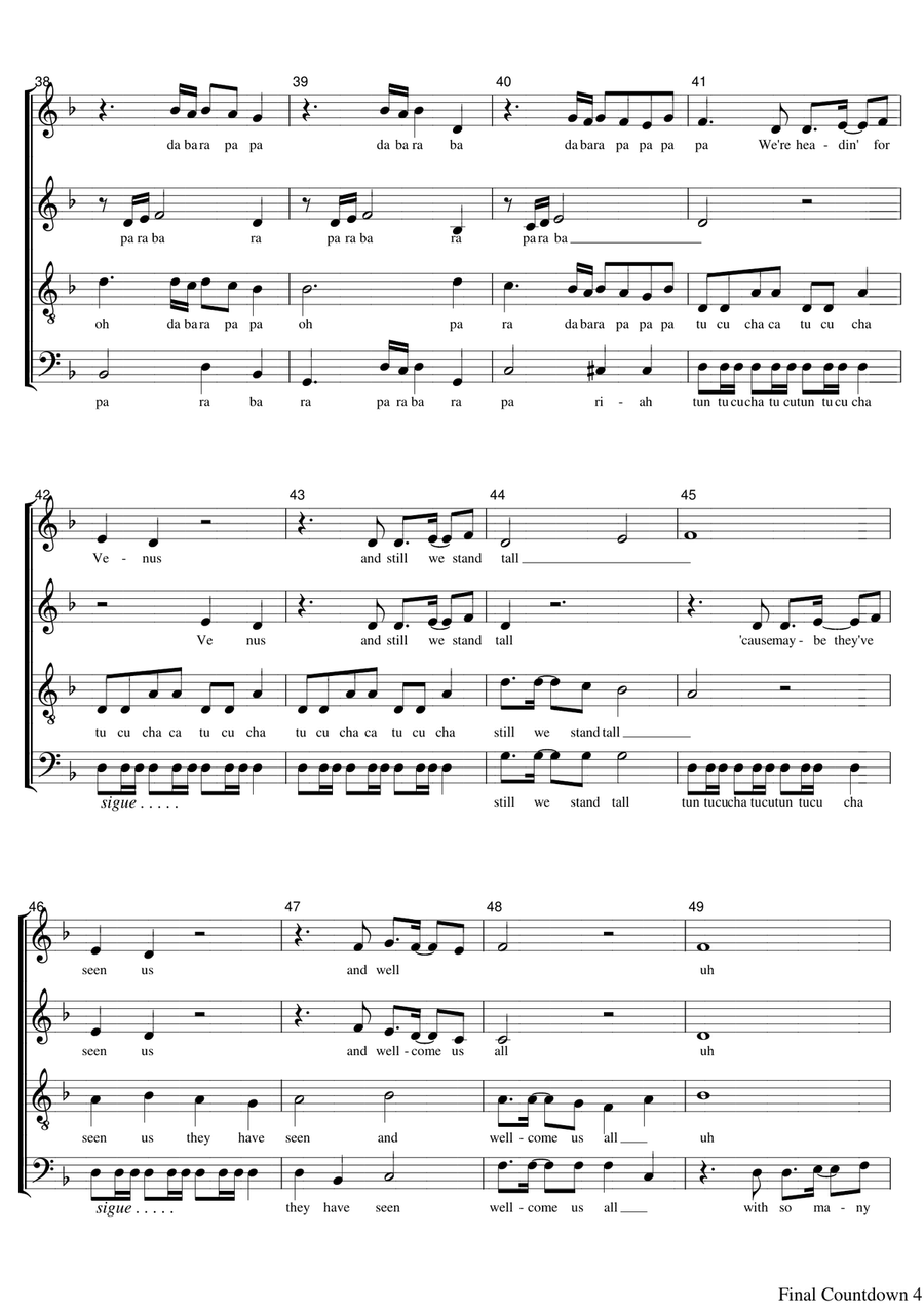 Final Countdown Final Countdown 4-Part scores gallery preview page 4