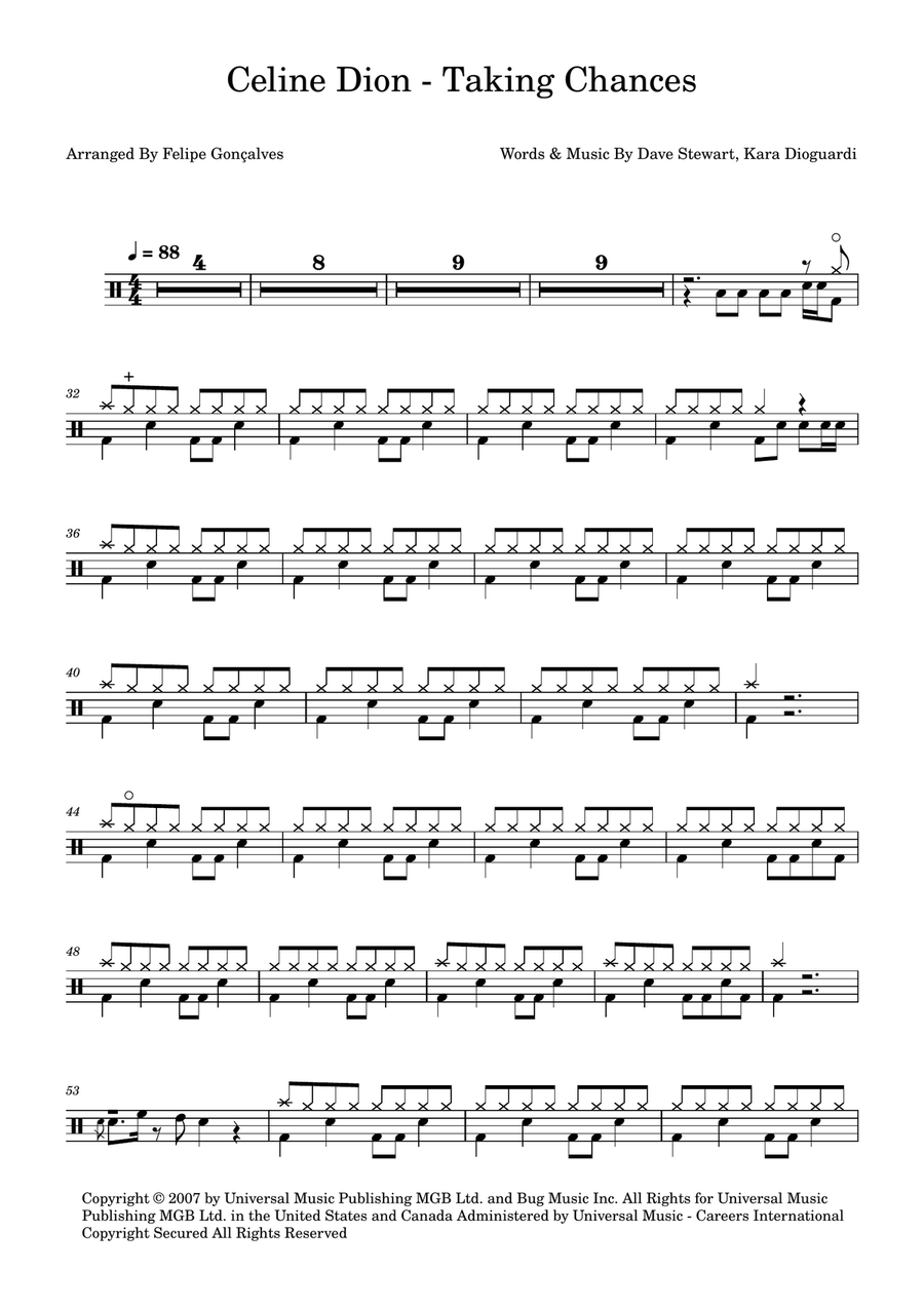 Taking Chances Taking Chances Drum Set scores gallery preview page 1