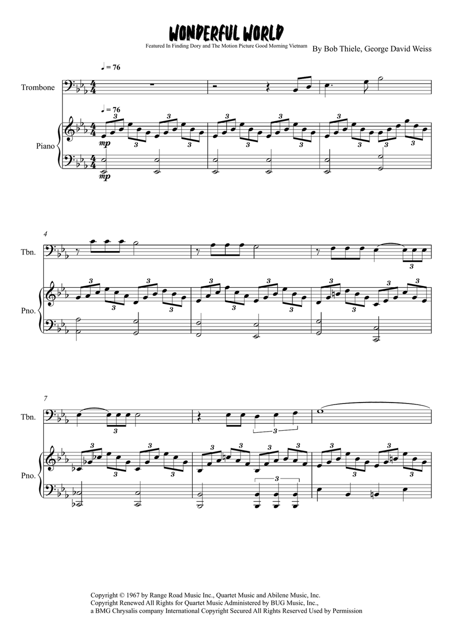 What A Wonderful World What A Wonderful World Piano scores gallery preview page 1