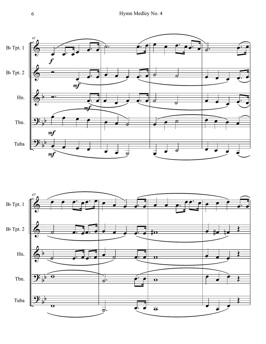 Hymn Medley No. 4 (Brass Quintet) Brass Quintet scores gallery preview page 6