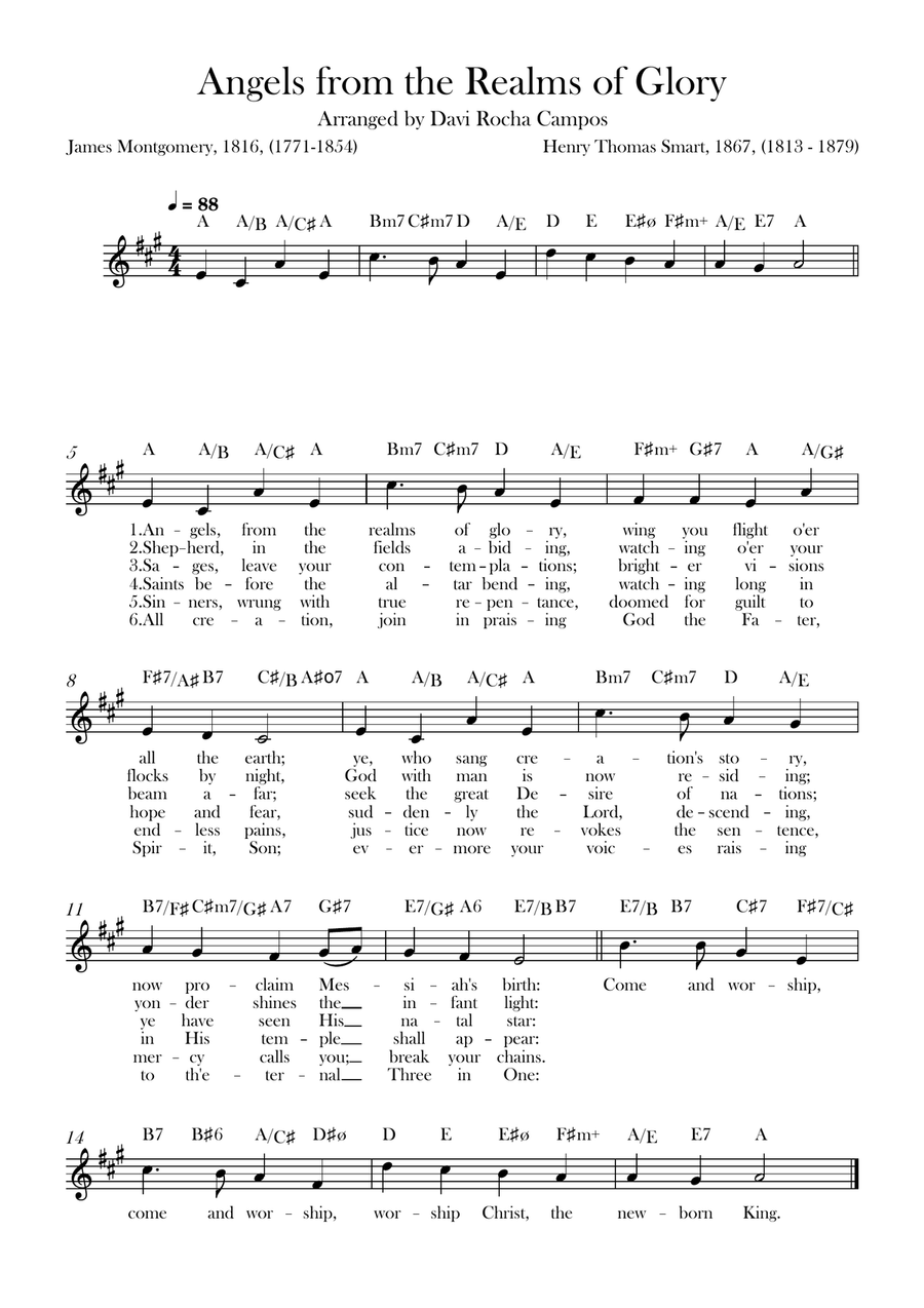 Angels from the Realms of Glory Piano scores gallery preview page 1