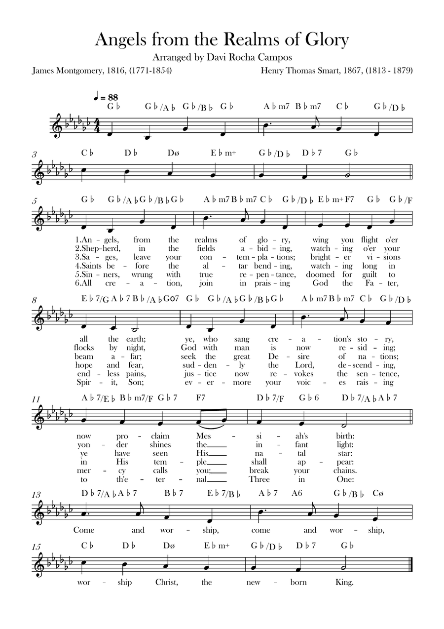 Angels from the Realms of Glory Piano scores gallery preview page 1