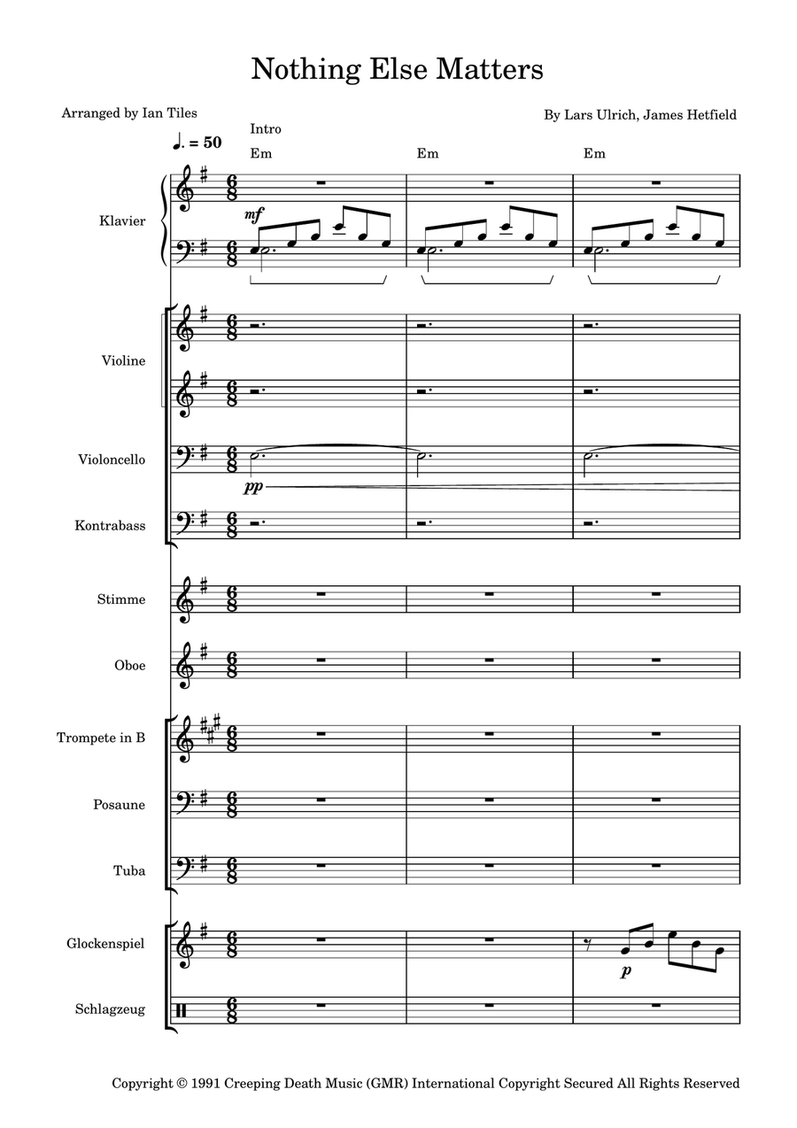 Nothing Else Matters Large Ensemble scores gallery preview page 1