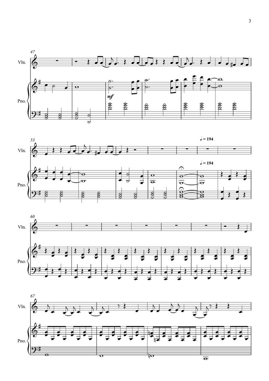 Welcome To The Black Parade Violin Solo scores gallery preview page 3