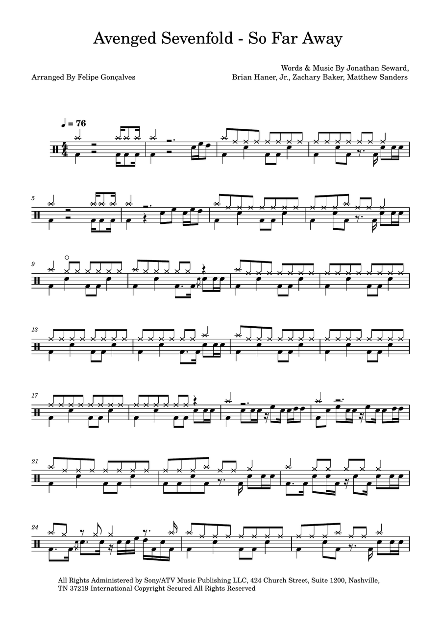So Far Away So Far Away Drum Set scores gallery preview page 1