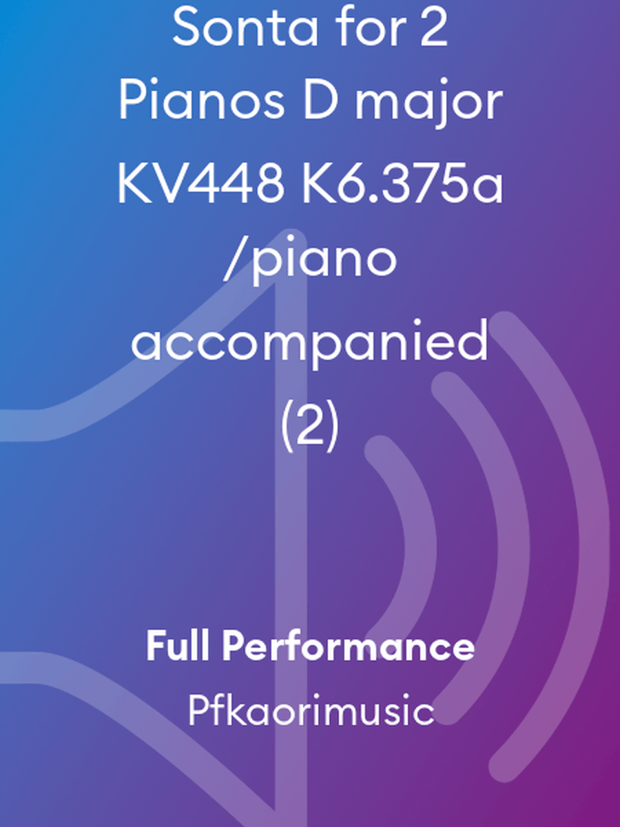 Sonta for 2 Pianos D major KV448 K6.375a /piano accompanied (2) B-Flat Clarinet scores gallery preview page 1