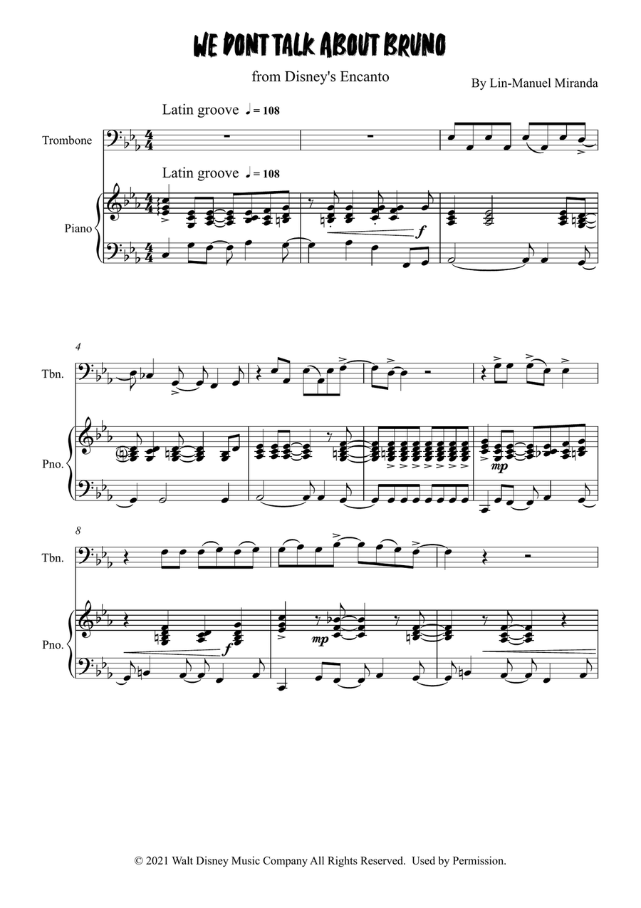 We Don't Talk About Bruno Piano scores gallery preview page 1