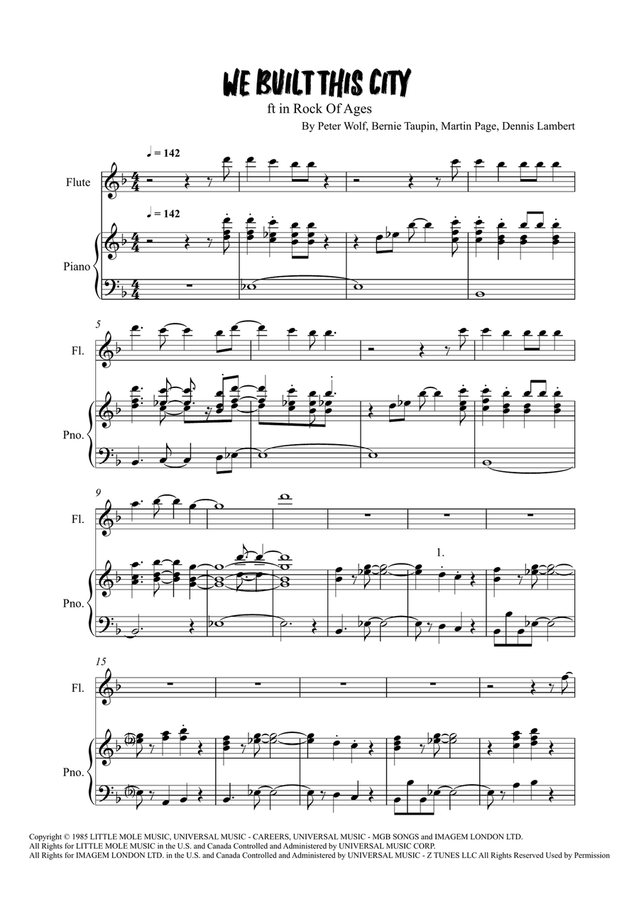 We Built This City We Built This City Flute Solo scores gallery preview page 1