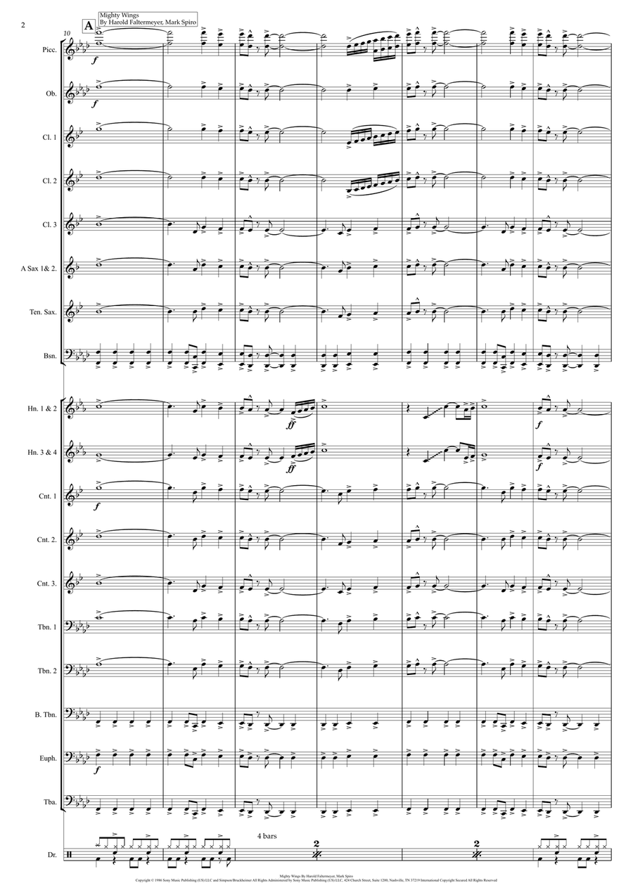 Medley: Mighty Wings with You've Lost That Lovin' Feelin', Take My Breath Away (Love Theme), Dang... Concert Band scores gallery preview page 2