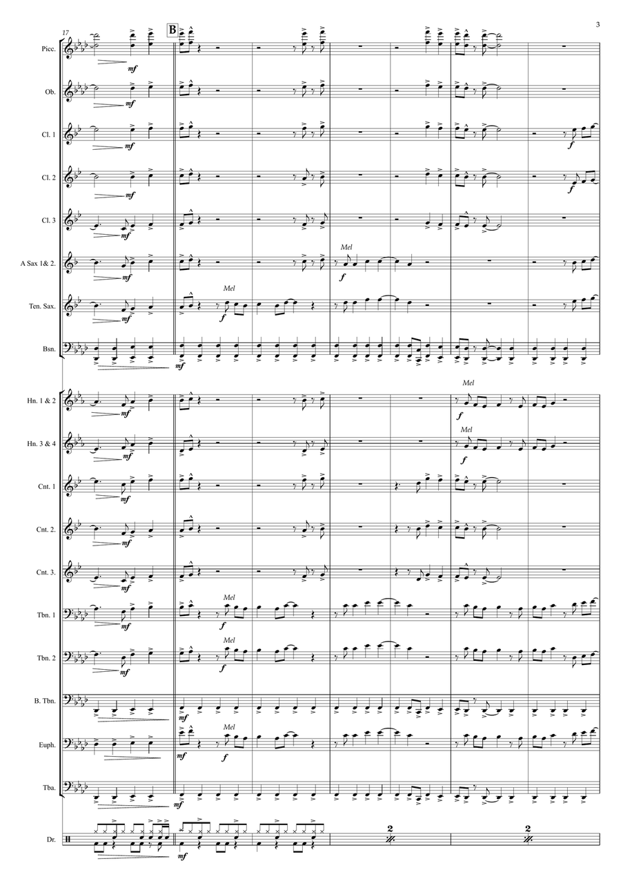 Medley: Mighty Wings with You've Lost That Lovin' Feelin', Take My Breath Away (Love Theme), Dang... Concert Band scores gallery preview page 3