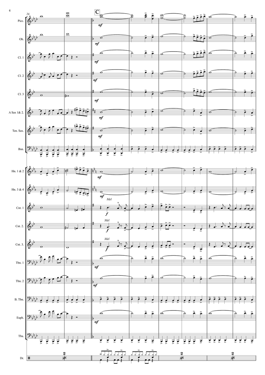 Medley: Mighty Wings with You've Lost That Lovin' Feelin', Take My Breath Away (Love Theme), Dang... Concert Band scores gallery preview page 4