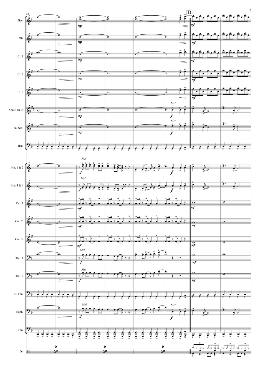 Medley: Mighty Wings with You've Lost That Lovin' Feelin', Take My Breath Away (Love Theme), Dang... Concert Band scores gallery preview page 5