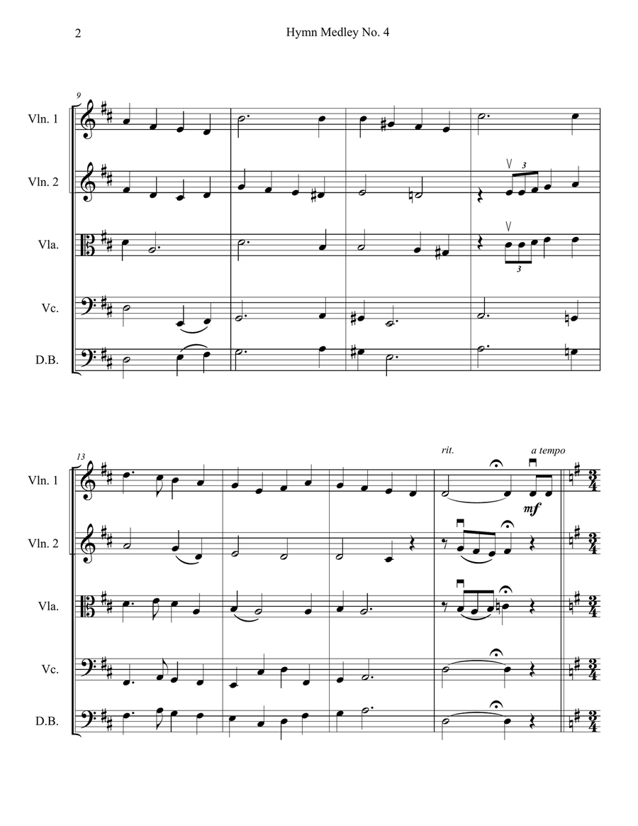 Hymn Medley No. 4 (String Orchestra or Quintet) String Orchestra scores gallery preview page 2