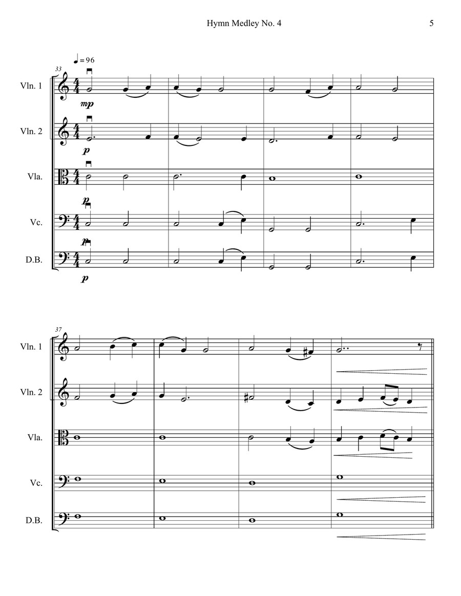Hymn Medley No. 4 (String Orchestra or Quintet) String Orchestra scores gallery preview page 5