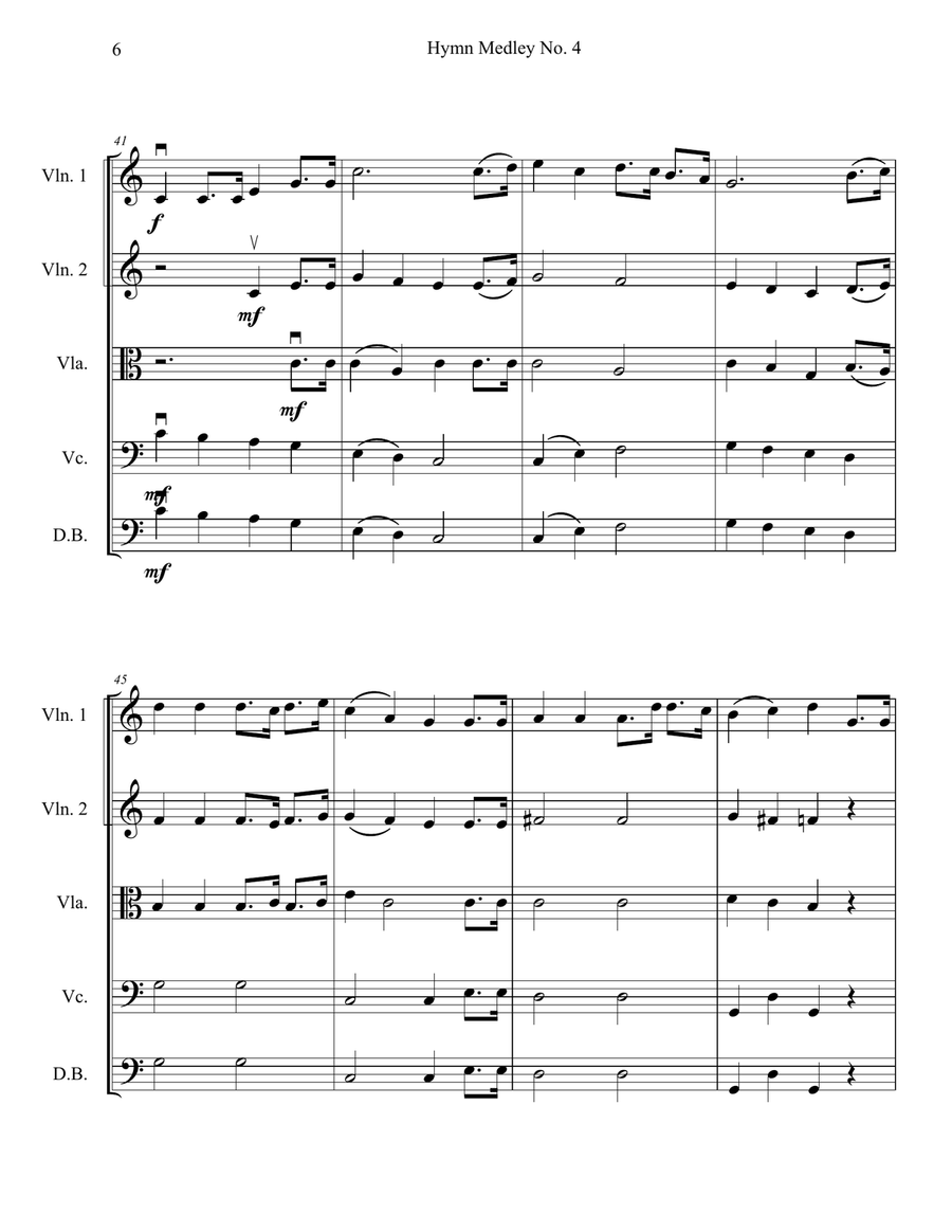 Hymn Medley No. 4 (String Orchestra or Quintet) String Orchestra scores gallery preview page 6